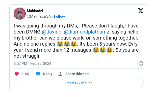 Makhadzi On Not Getting A Collab With Davido And Diamond Platnumz For 5 Years 1