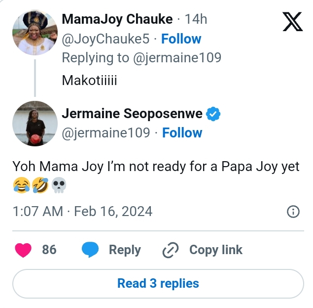 Mama Joy Responds To Marriage Proposal From Banyana'S Seoposenwe 1