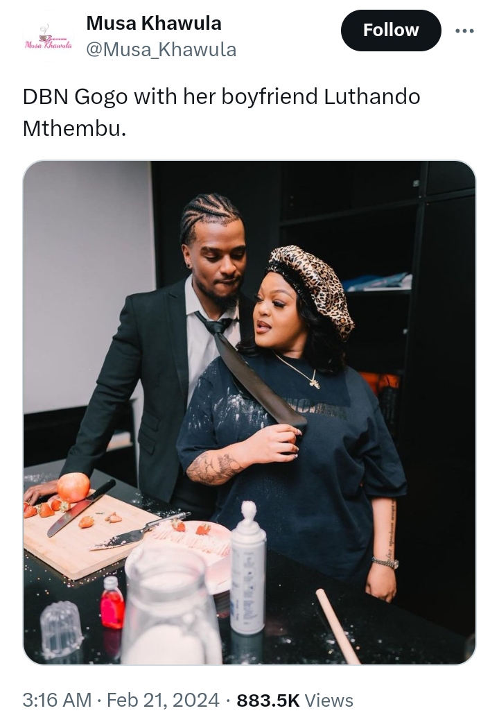 Mzansi Reacts To Photo Of Dbn Gogo And Her New Man Luthando &Quot;Bu&Quot; Mthembu 2