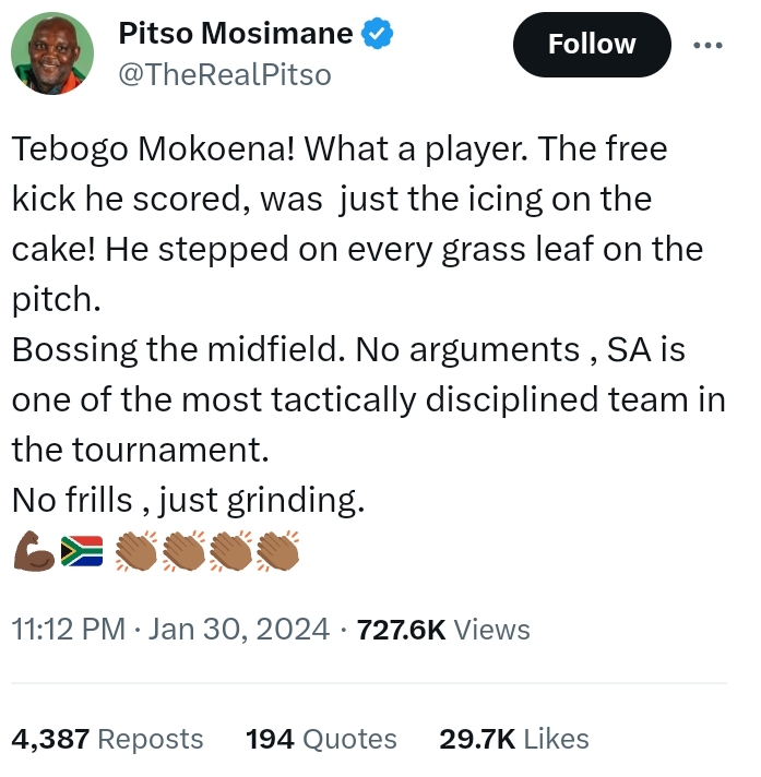Pitso Mosimane Praises Teboho Mokoena 2
