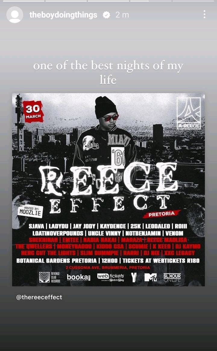 A-Reece Grateful For Successful Reece Effect Pretoria Concert 2