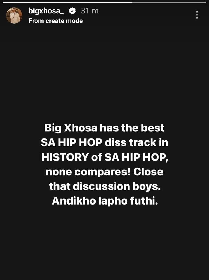 South Africa'S Hip Hop Scene Vibrates With Big Xhosa'S Claim Of The Best Diss Track 2