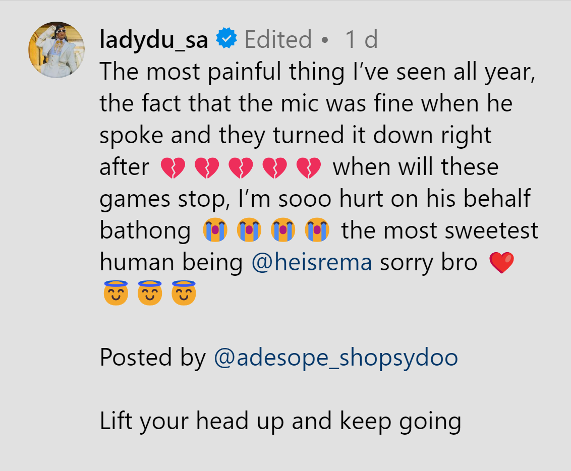 Lady Du'S Solidarity With Rema Over Dreamville Fest Sound Woes 2