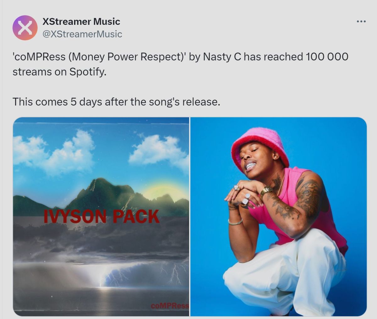 Nasty C'S &Quot;Compress&Quot; Achieves Streaming Success On Spotify Within Days Of Release 3