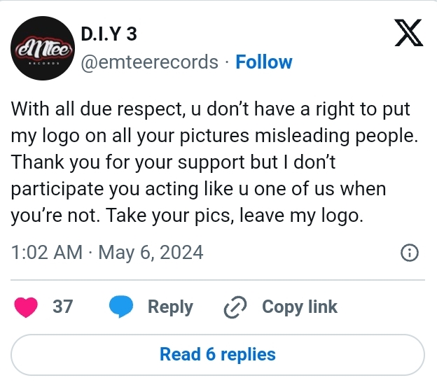 Emtee Rebukes Designer For Unauthorized Use Of 'Emtee Records' Logo 2