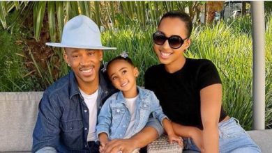 Theo Kgosinkwe Charms Fans With Pic Of Him With Wife &Amp; Daughter 1