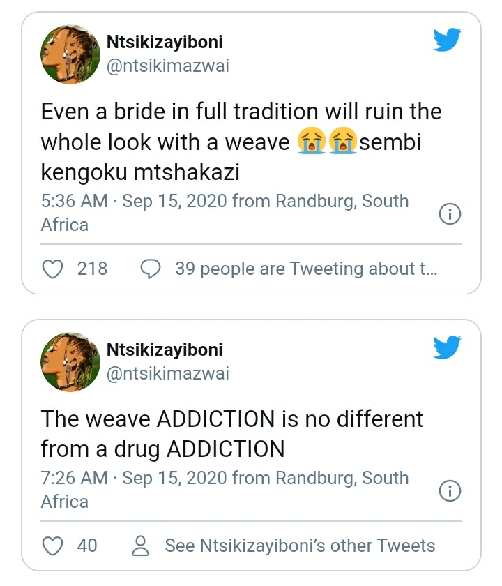 Ntsiki Mazwai'S Comments About Women Who Wear Weaves Causes Backlash 4