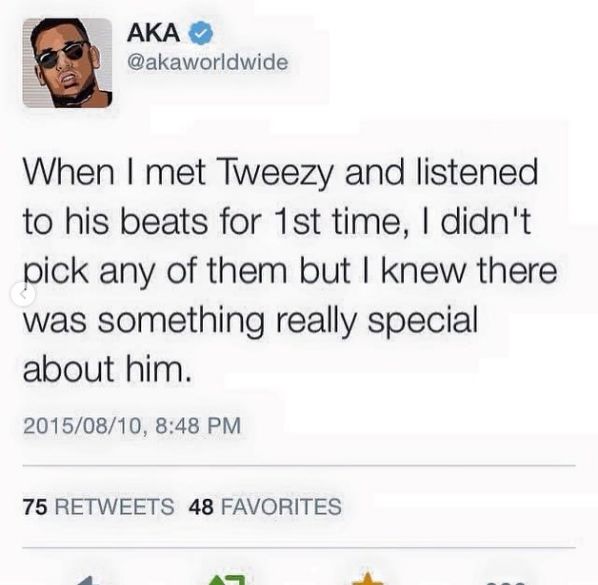 Tweezy Says He Is Forever Grateful To Aka 5